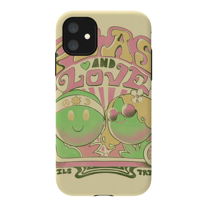 iPhone 11 StrongFit Peas and Love by Ilustrata