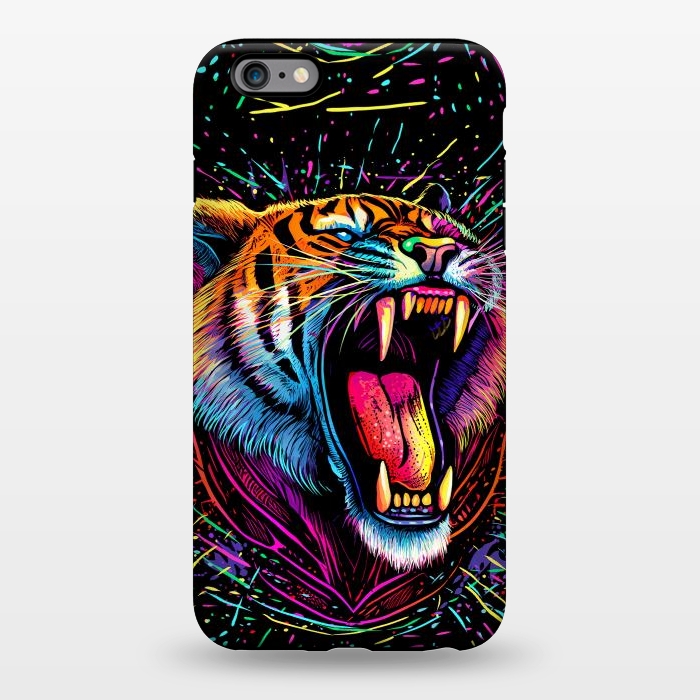 iPhone 6/6s plus StrongFit Bored Screaming Psychedelic Tiger by Alberto