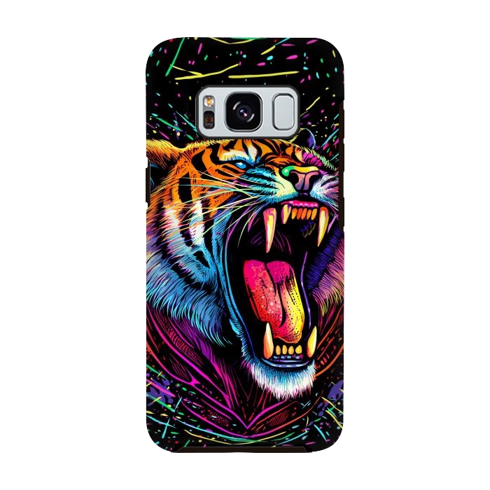 Galaxy S8 StrongFit Bored Screaming Psychedelic Tiger by Alberto