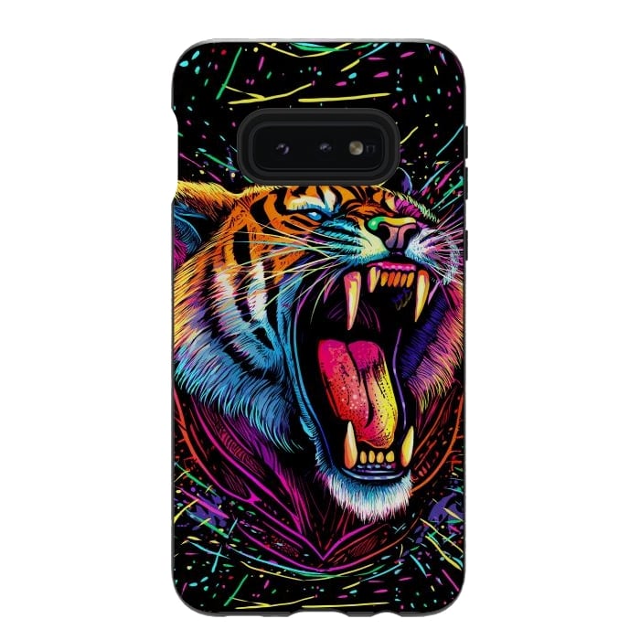 Galaxy S10e StrongFit Bored Screaming Psychedelic Tiger by Alberto