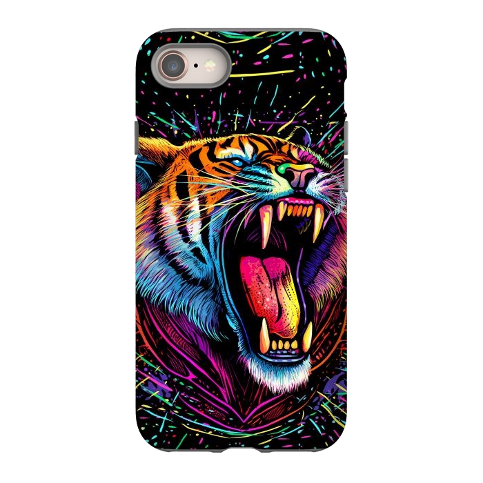 iPhone SE StrongFit Bored Screaming Psychedelic Tiger by Alberto