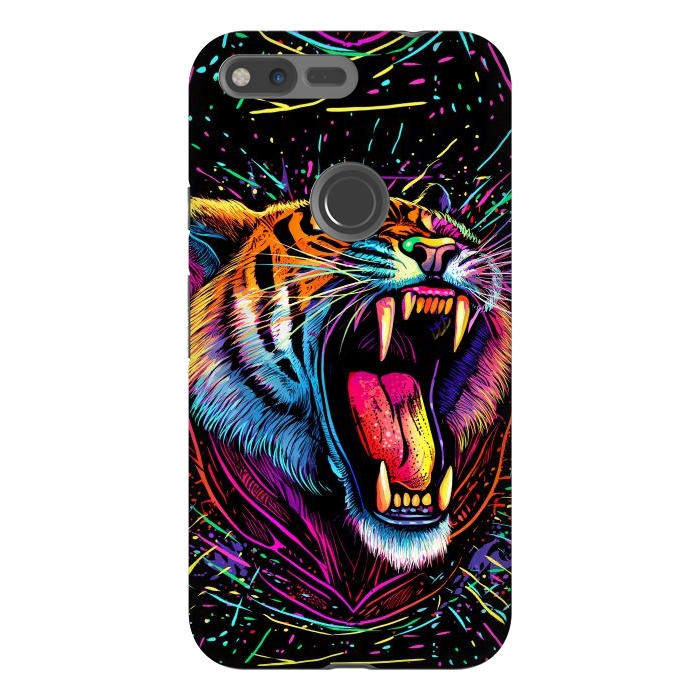 Pixel XL StrongFit Bored Screaming Psychedelic Tiger by Alberto