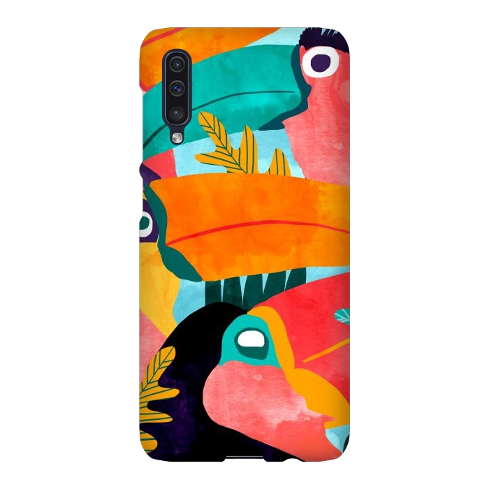 Galaxy A50 SlimFit Toucan Flock | Watercolor Modern Bohemian Wildlife Jungle Birds Colorful Painting by Uma Prabhakar Gokhale