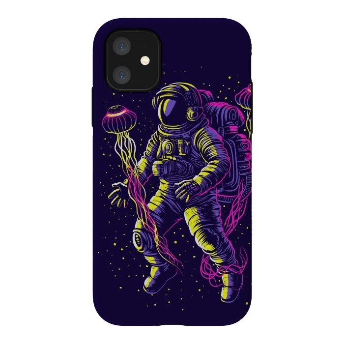 iPhone 11 StrongFit Astronaut with galactic jellyfish by Alberto