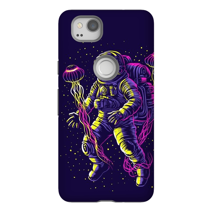 Pixel 2 StrongFit Astronaut with galactic jellyfish by Alberto