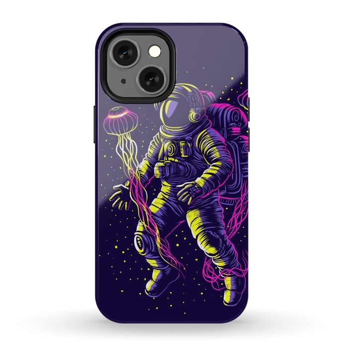 iPhone 12 mini StrongFit Astronaut with galactic jellyfish by Alberto