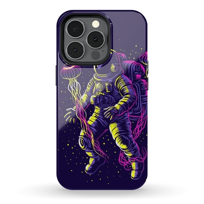 iPhone 13 pro StrongFit Astronaut with galactic jellyfish by Alberto