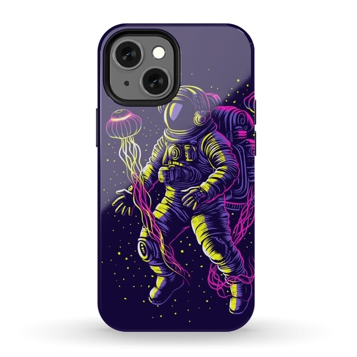iPhone 13 mini StrongFit Astronaut with galactic jellyfish by Alberto
