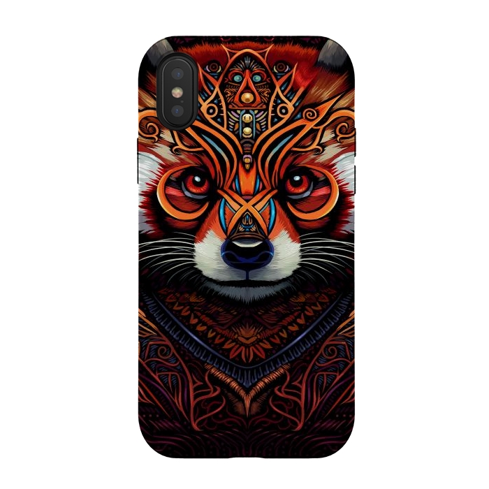 iPhone Xs / X StrongFit Indian tribal red panda by Alberto