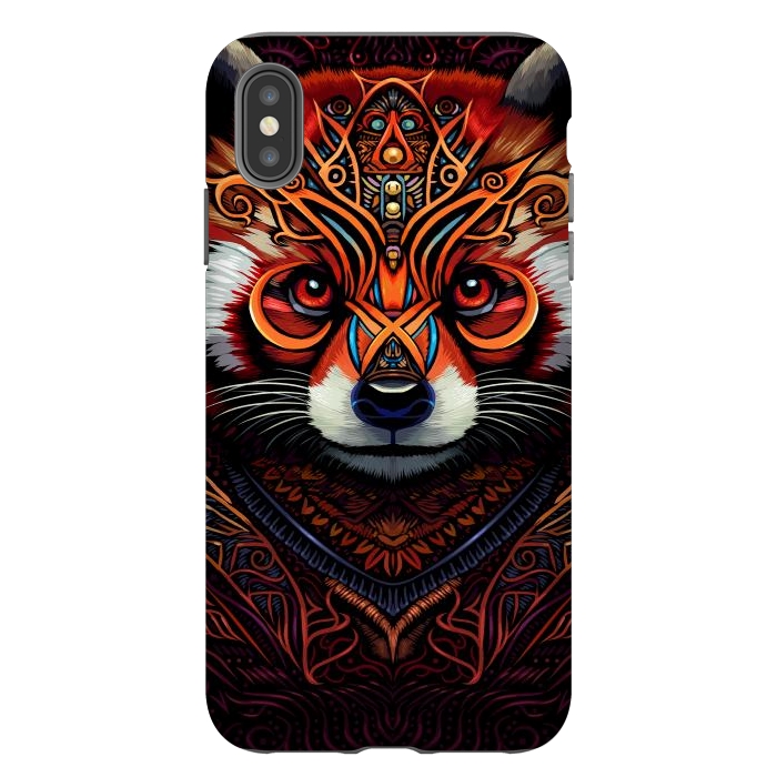 iPhone Xs Max StrongFit Indian tribal red panda by Alberto
