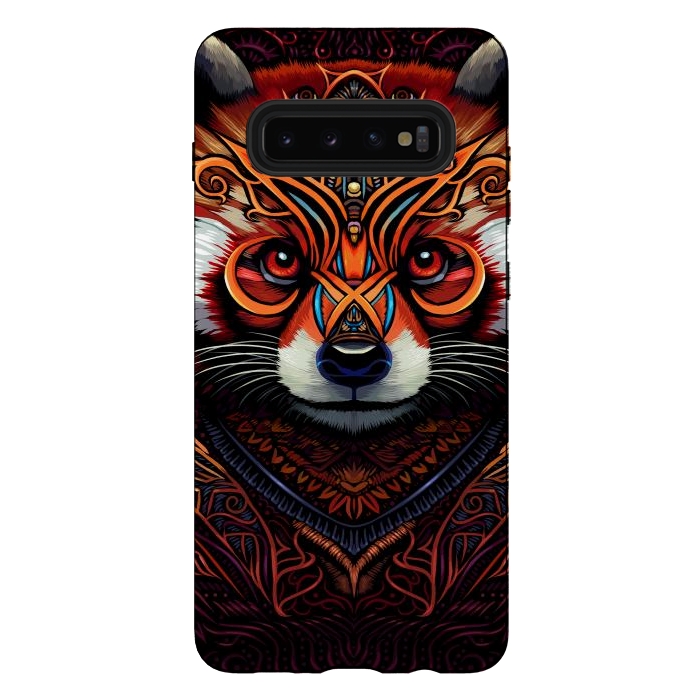 Galaxy S10 plus StrongFit Indian tribal red panda by Alberto