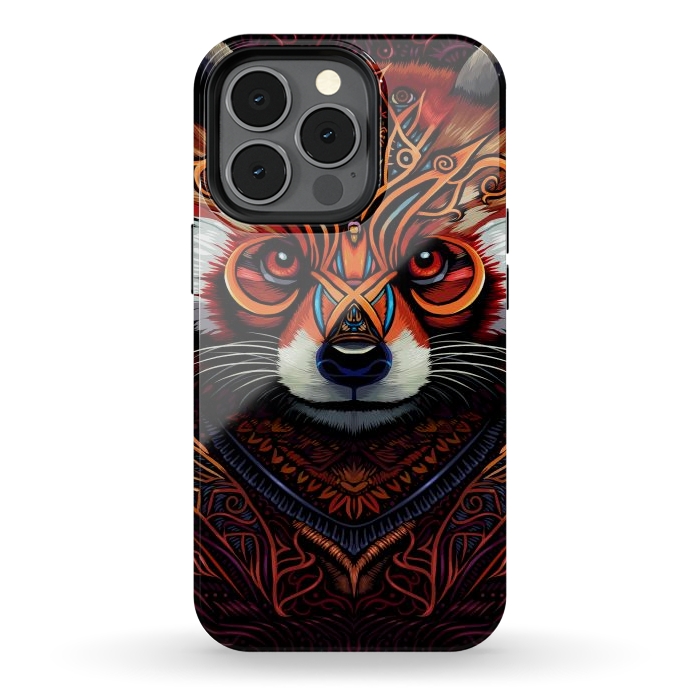 iPhone 13 pro StrongFit Indian tribal red panda by Alberto