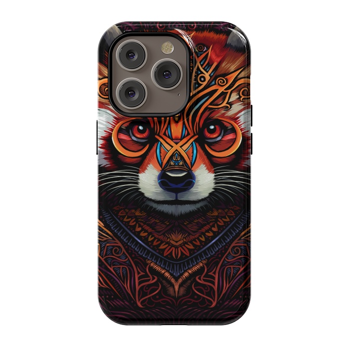 iPhone 14 Pro StrongFit Indian tribal red panda by Alberto
