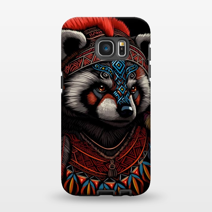 Galaxy S7 EDGE StrongFit Red panda Indian Chief by Alberto