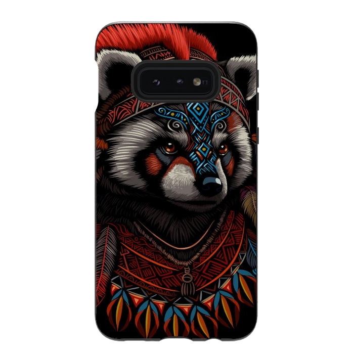 Galaxy S10e StrongFit Red panda Indian Chief by Alberto