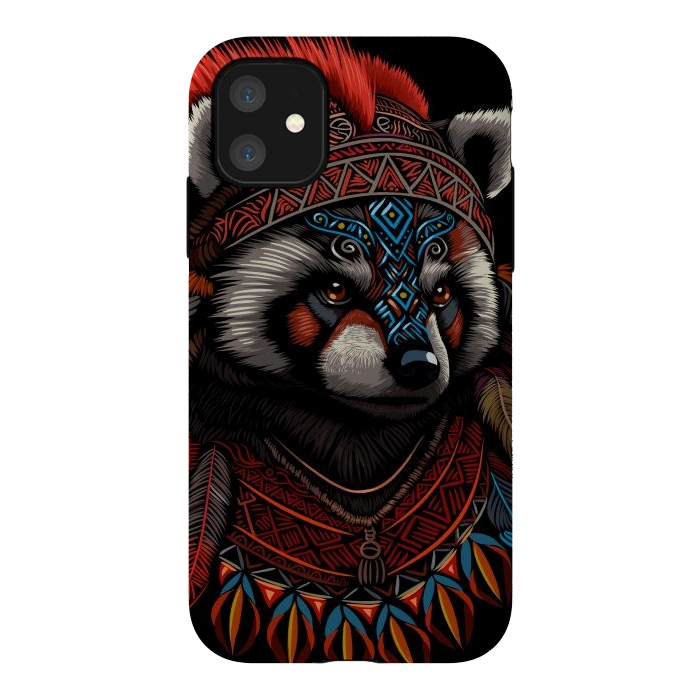 iPhone 11 StrongFit Red panda Indian Chief by Alberto