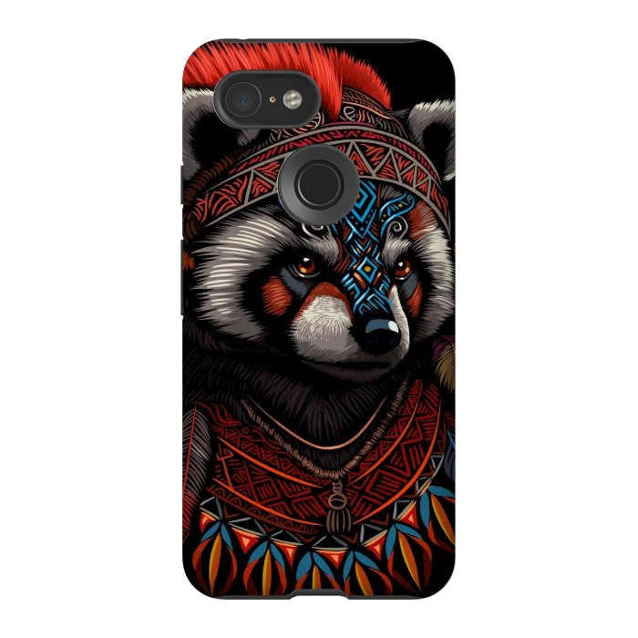 Pixel 3 StrongFit Red panda Indian Chief by Alberto