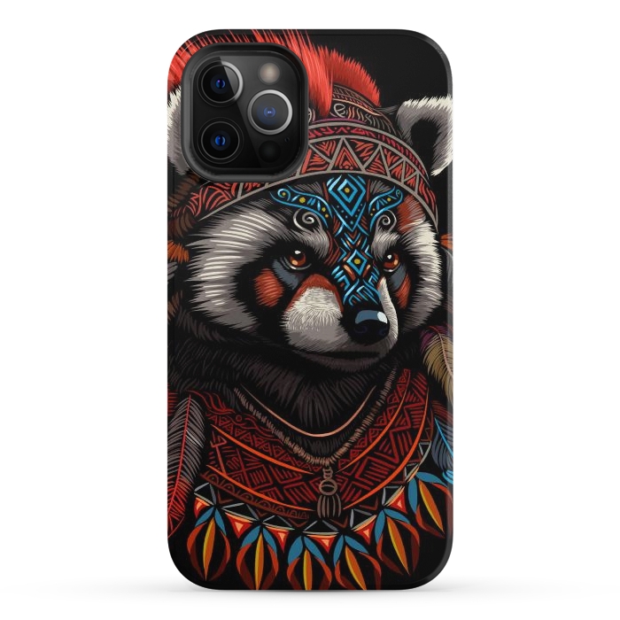 iPhone 12 Pro StrongFit Red panda Indian Chief by Alberto