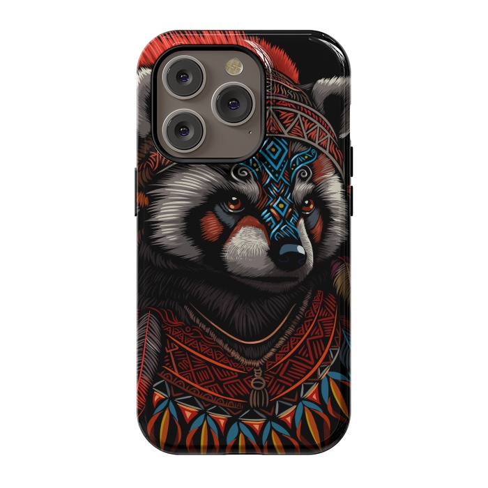 iPhone 14 Pro StrongFit Red panda Indian Chief by Alberto