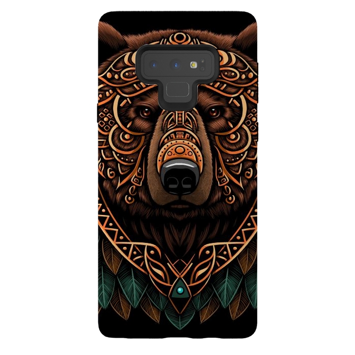 Galaxy Note 9 StrongFit Bear grizzly tribal chief by Alberto
