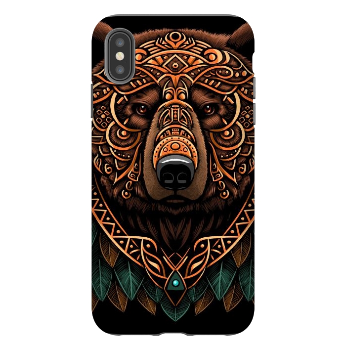 iPhone Xs Max StrongFit Bear grizzly tribal chief by Alberto
