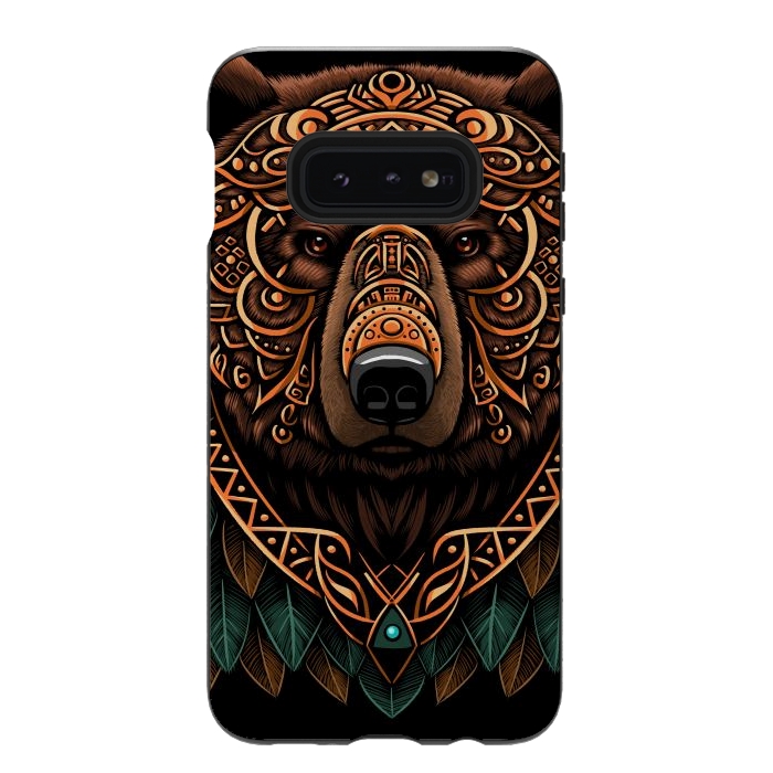 Galaxy S10e StrongFit Bear grizzly tribal chief by Alberto