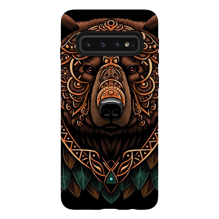 Galaxy S10 StrongFit Bear grizzly tribal chief by Alberto