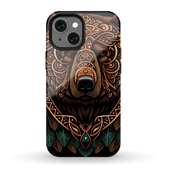 iPhone 12 mini StrongFit Bear grizzly tribal chief by Alberto