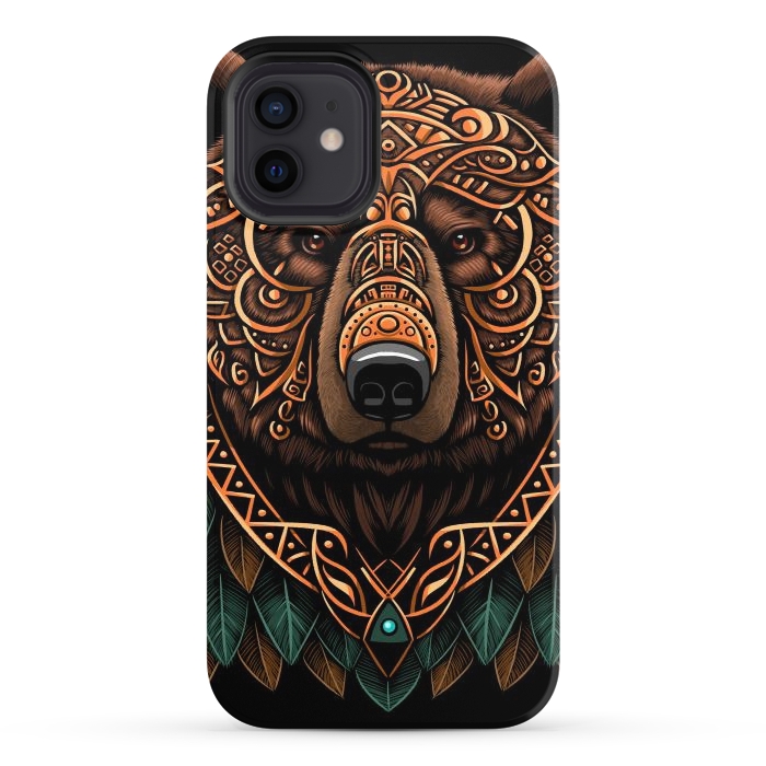 iPhone 12 StrongFit Bear grizzly tribal chief by Alberto