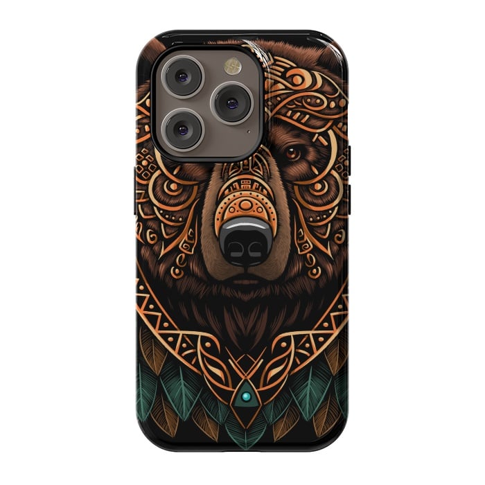 iPhone 14 Pro StrongFit Bear grizzly tribal chief by Alberto