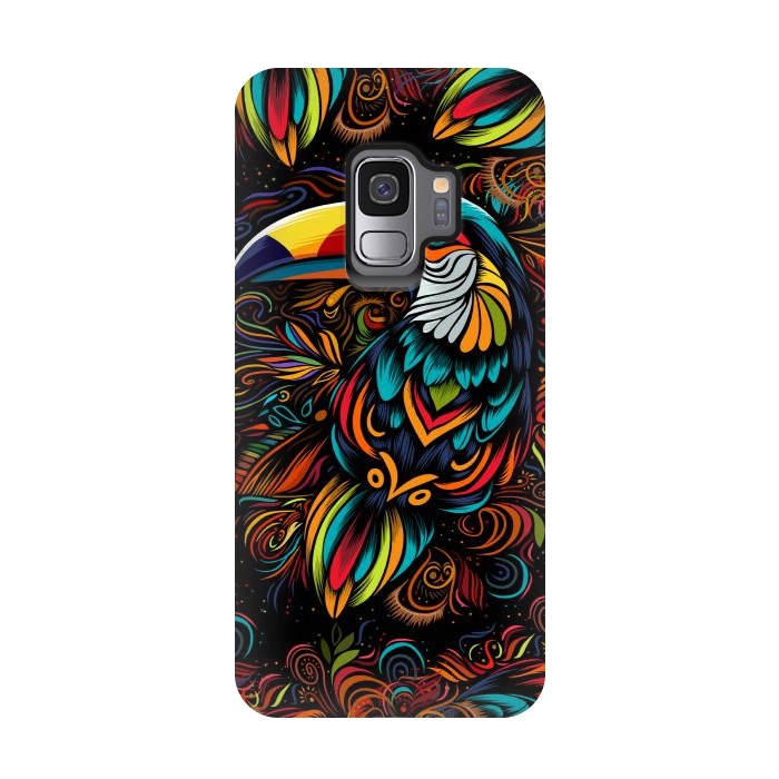 Galaxy S9 StrongFit Tropical tribal toucan by Alberto