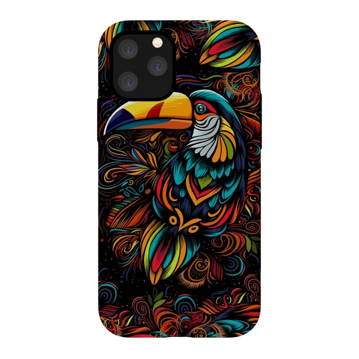 iPhone 11 Pro StrongFit Tropical tribal toucan by Alberto