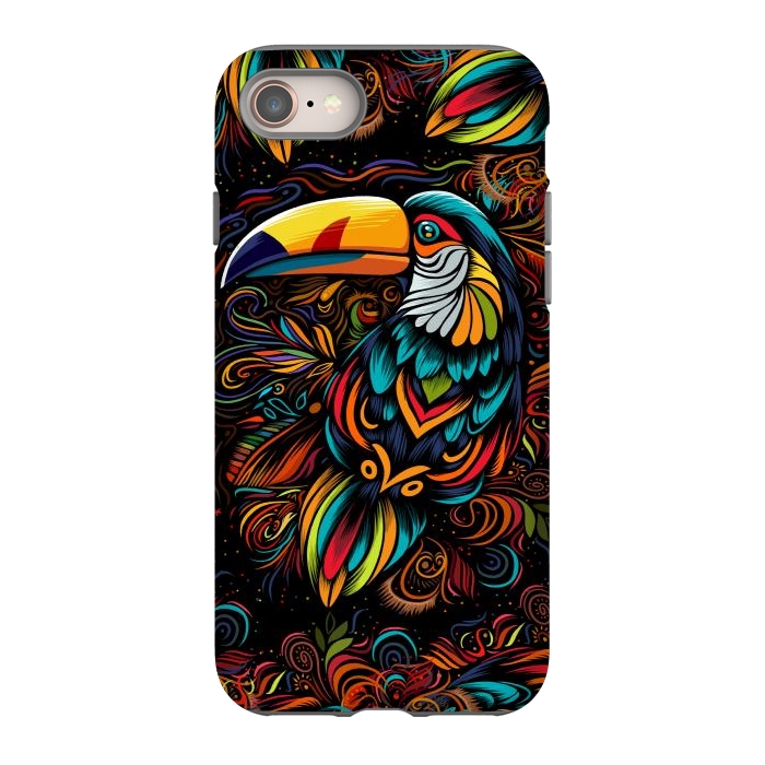 iPhone SE StrongFit Tropical tribal toucan by Alberto