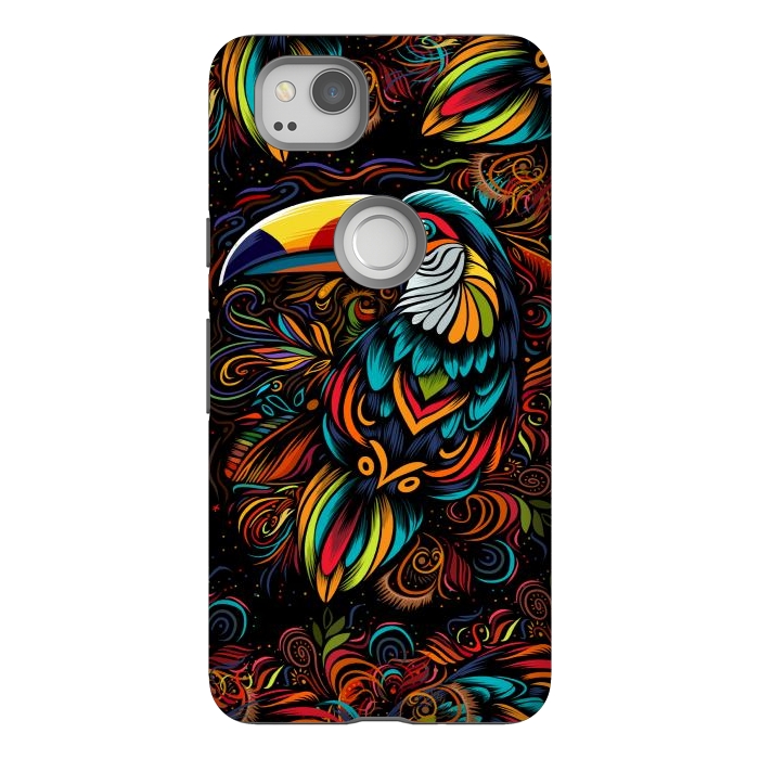 Pixel 2 StrongFit Tropical tribal toucan by Alberto
