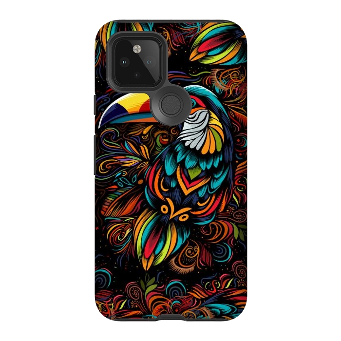 Pixel 5 StrongFit Tropical tribal toucan by Alberto
