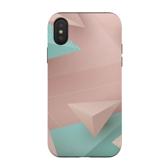iPhone Xs / X StrongFit 3D Triangles 1 by Bledi