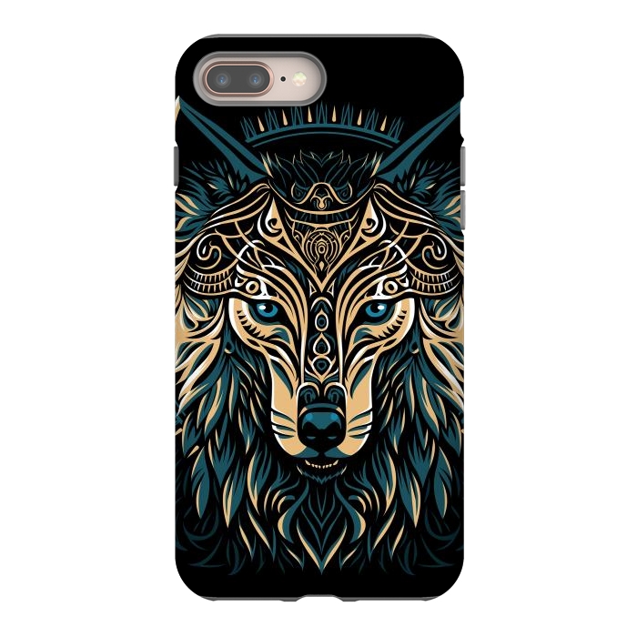 iPhone 7 plus StrongFit Tribal golden shield wolf by Alberto