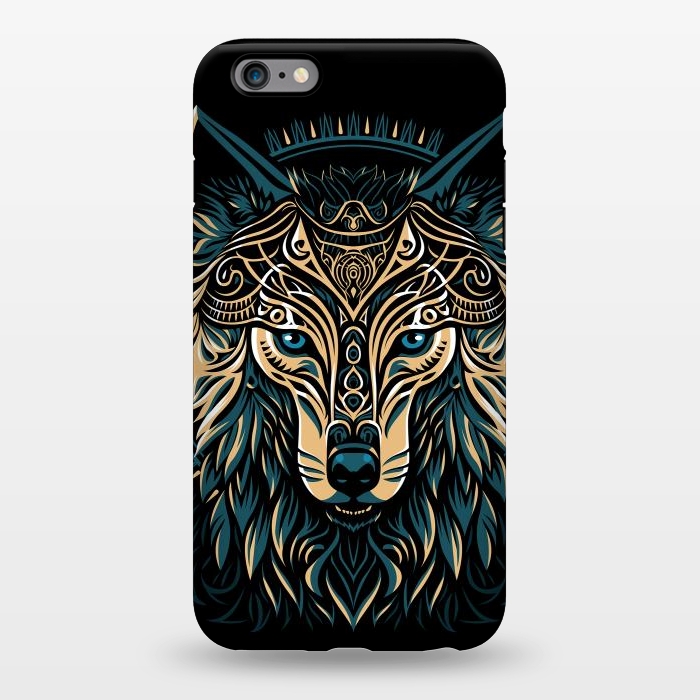 iPhone 6/6s plus StrongFit Tribal golden shield wolf by Alberto