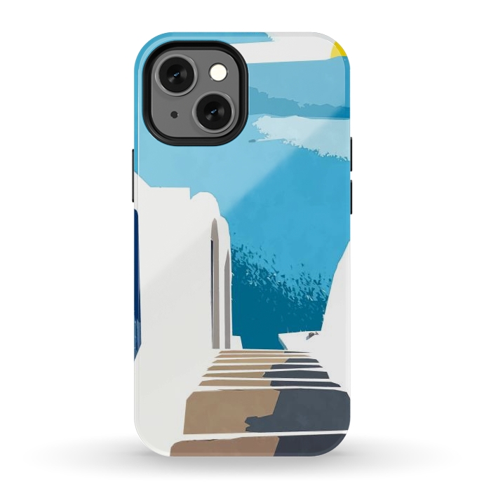 iPhone 12 mini StrongFit Santorini Morning by Uma Prabhakar Gokhale