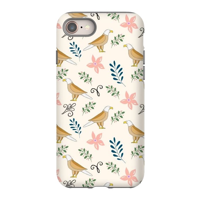 iPhone SE StrongFit Eagle in the Garden, Animal Seamless Pattern, Tropical Illustration by Creativeaxle