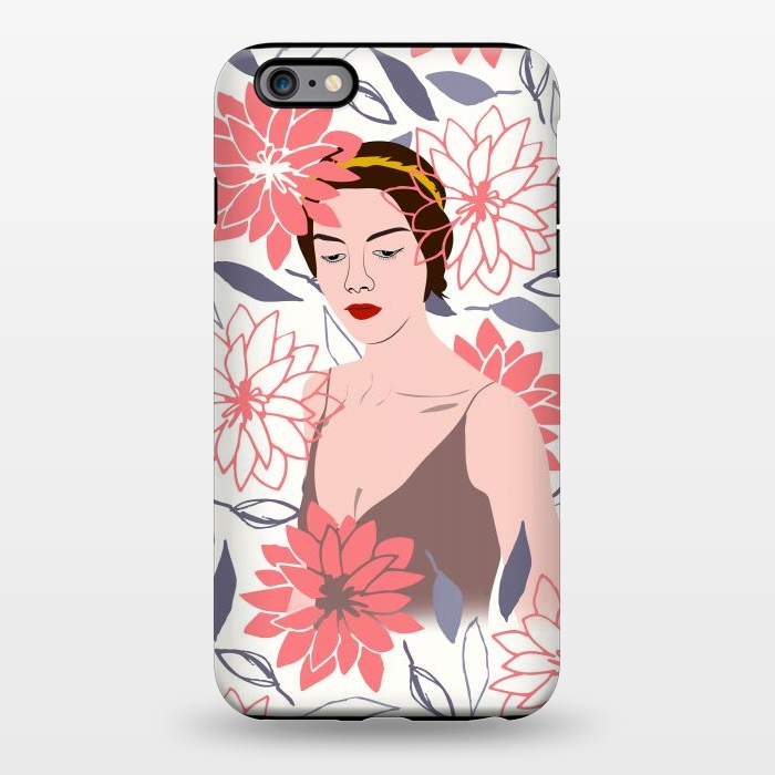 iPhone 6/6s plus StrongFit Shyly Girl, Woman Illustration Drawing, Minimal Tropical Boho by Creativeaxle
