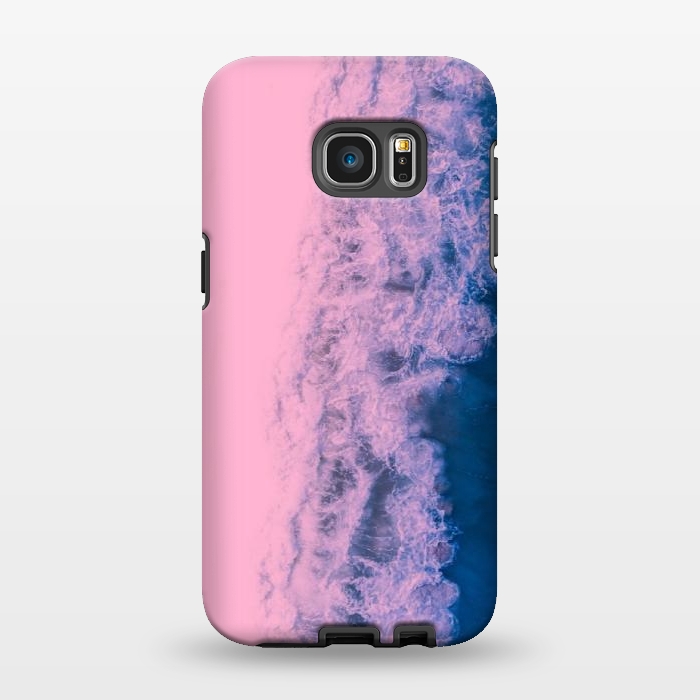 Galaxy S7 EDGE StrongFit Pink ocean waves  by CAS