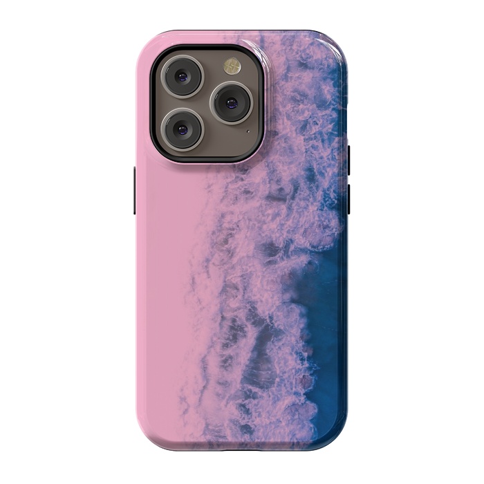 iPhone 14 Pro StrongFit Pink ocean waves  by CAS
