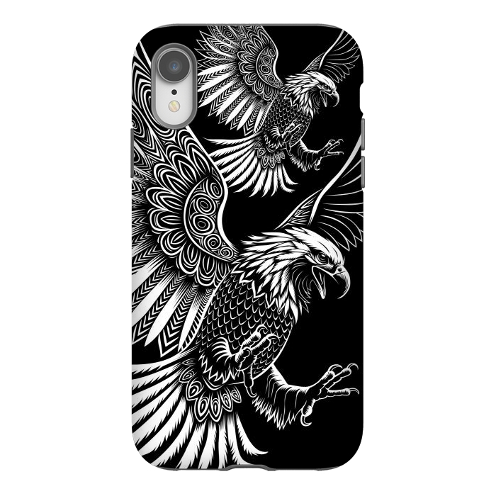 iPhone Xr StrongFit Eagle flying tribal by Alberto