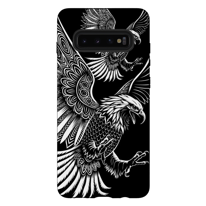 Galaxy S10 plus StrongFit Eagle flying tribal by Alberto