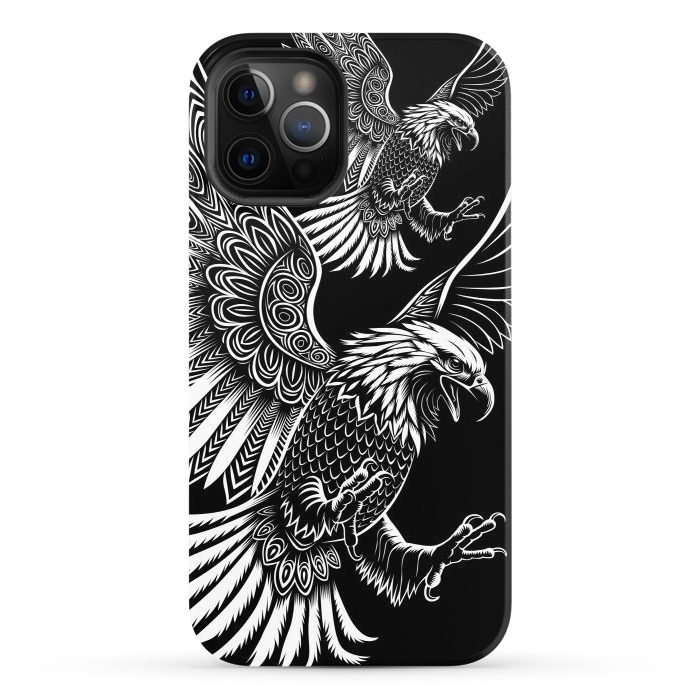 iPhone 12 Pro StrongFit Eagle flying tribal by Alberto