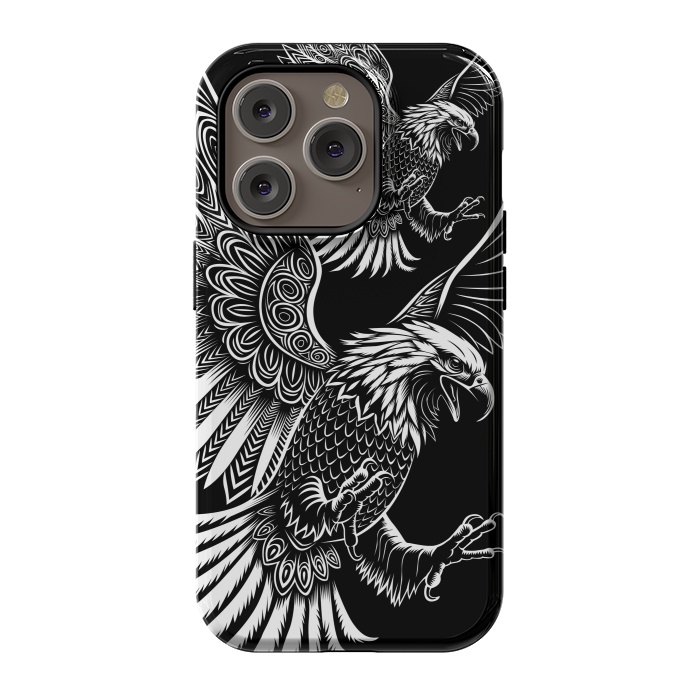 iPhone 14 Pro StrongFit Eagle flying tribal by Alberto