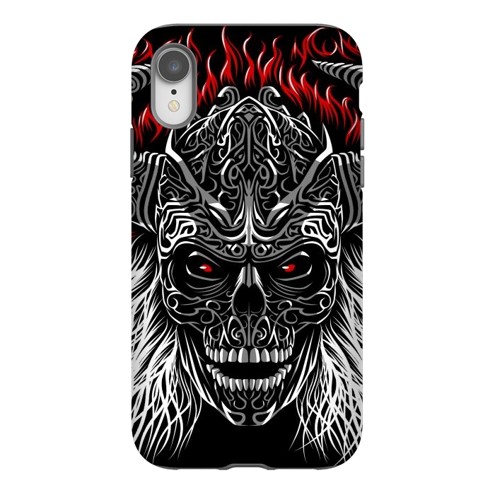 iPhone Xr StrongFit Viking Tribal Skull by Alberto