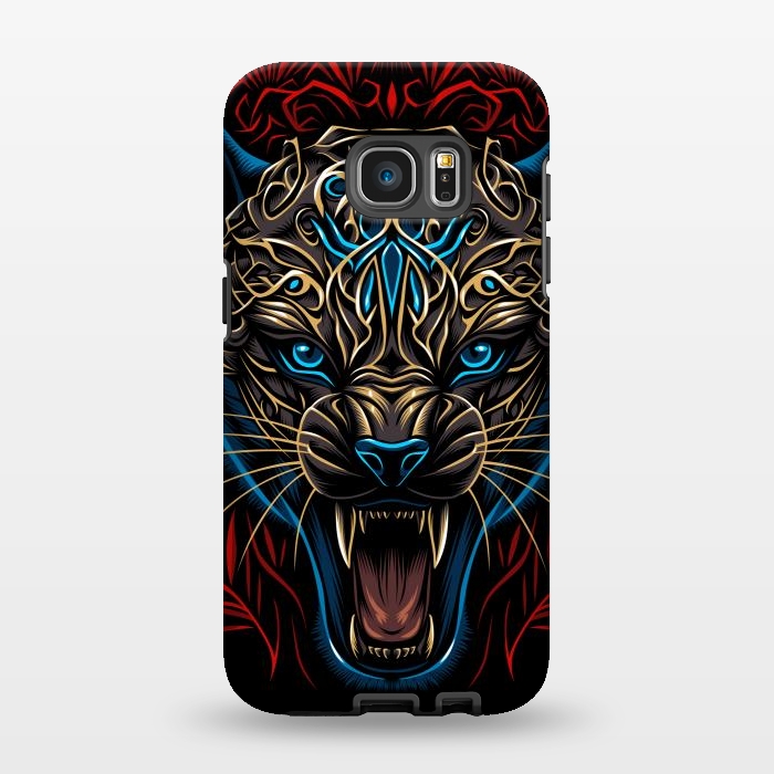 Galaxy S7 EDGE StrongFit Golden panther tribal  by Alberto