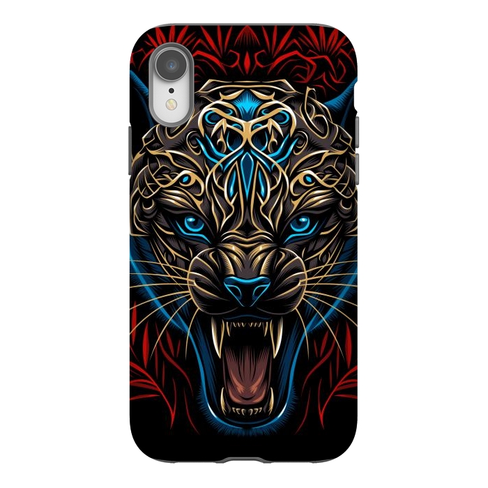 iPhone Xr StrongFit Golden panther tribal  by Alberto